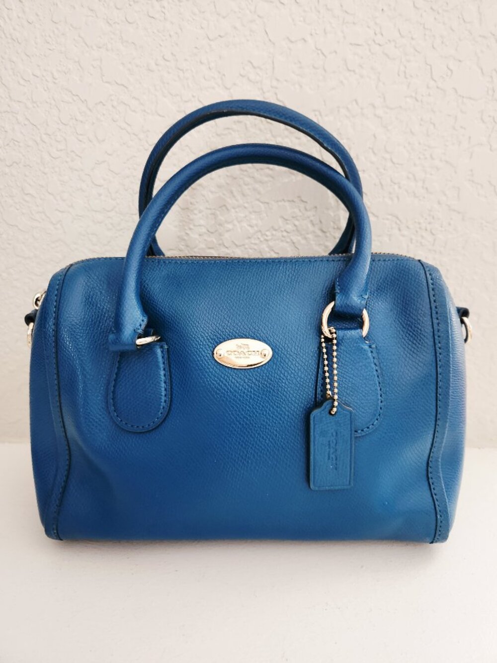 Coach Mini Bennett Blue Leather Crossbody/Satchel Bag Purse